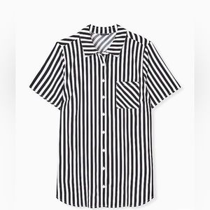 Black and white striped button down shirt